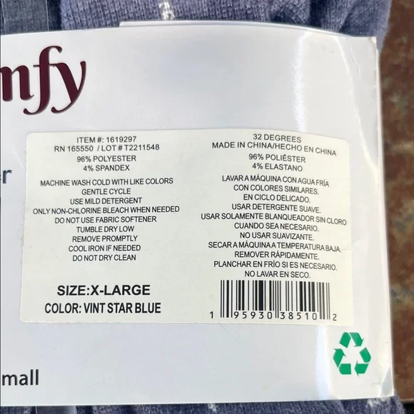 32 Degrees Women's Pajama Set - Navy with White Stars xL-NWT - Picture 6 of 7